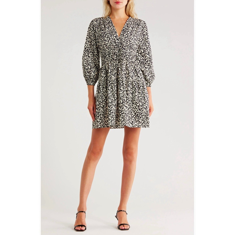 Derek Lam 10 Crosby NWT Emma Heart Mini Dress Size 12 msrp $450 Black White